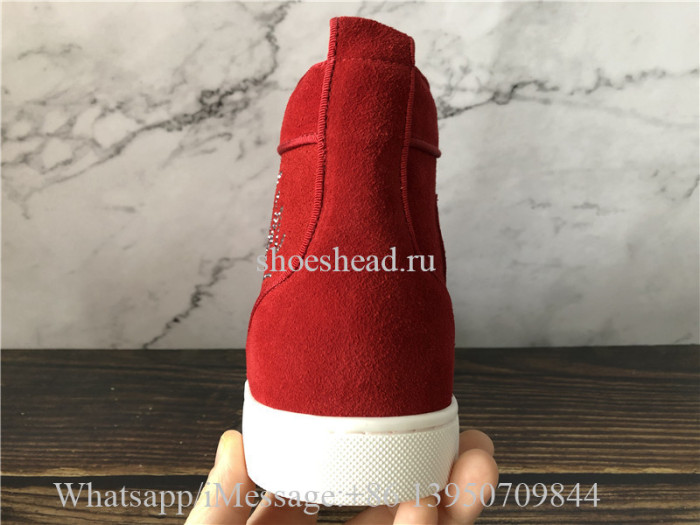 Christian Louboutin Flat High Shoes Red Suede