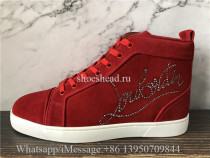 Christian Louboutin Flat High Shoes Red Suede