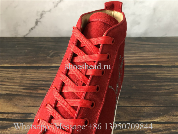Christian Louboutin Flat High Shoes Red Suede