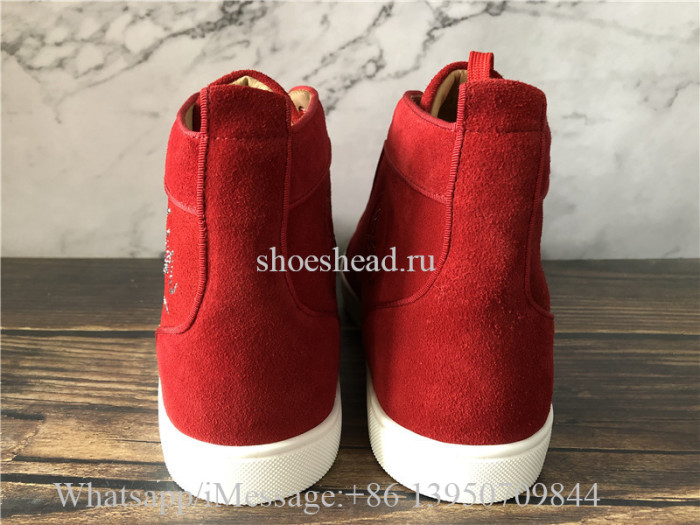 Christian Louboutin Flat High Shoes Red Suede