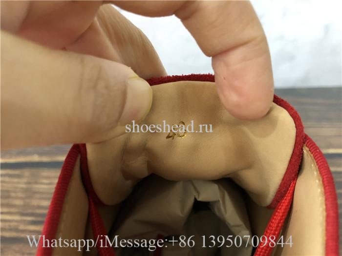 Christian Louboutin Flat High Shoes Red Suede
