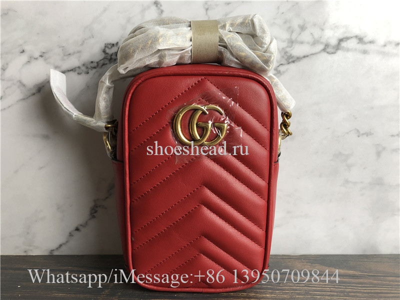 Original Quality Gucci Red GG Marmont Mini Bag