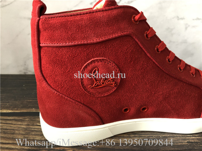 Christian Louboutin Flat High Shoes Red Suede