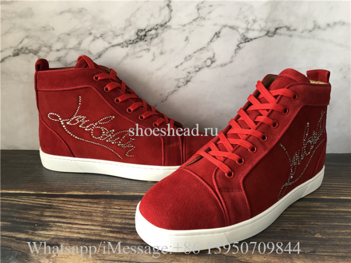 Christian Louboutin Flat High Shoes Red Suede