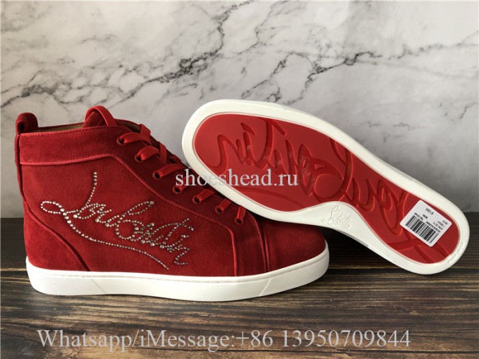 Christian Louboutin Flat High Shoes Red Suede