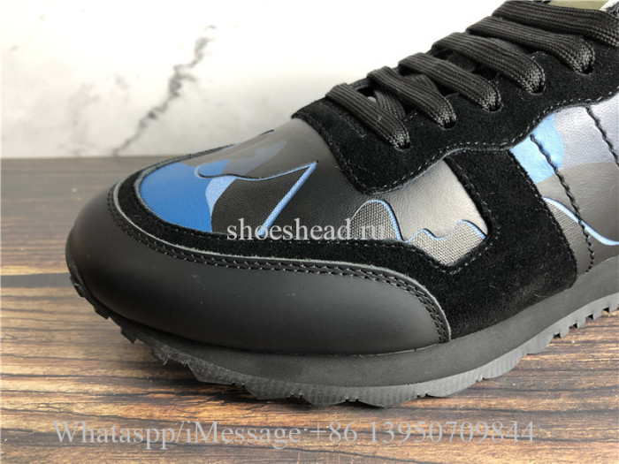 Valentino Camo Runner Shoes Blue Black