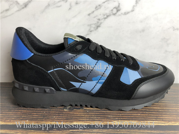Valentino Camo Runner Shoes Blue Black