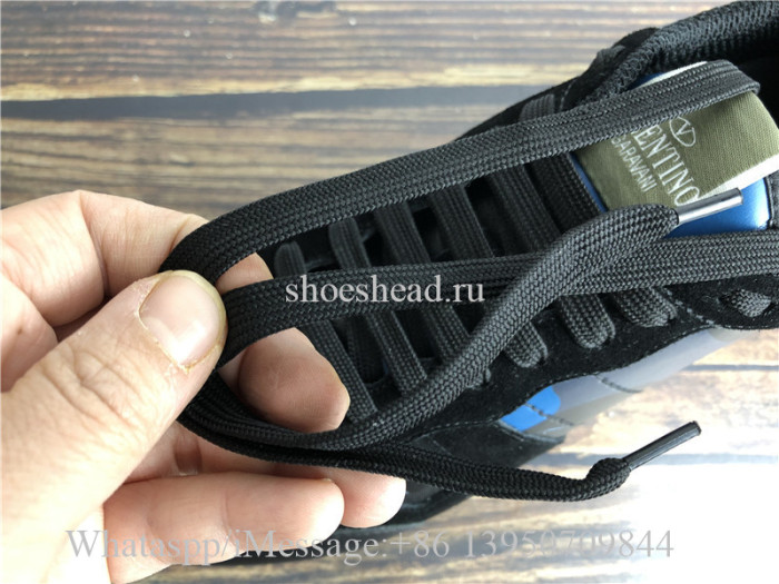 Valentino Camo Runner Shoes Blue Black