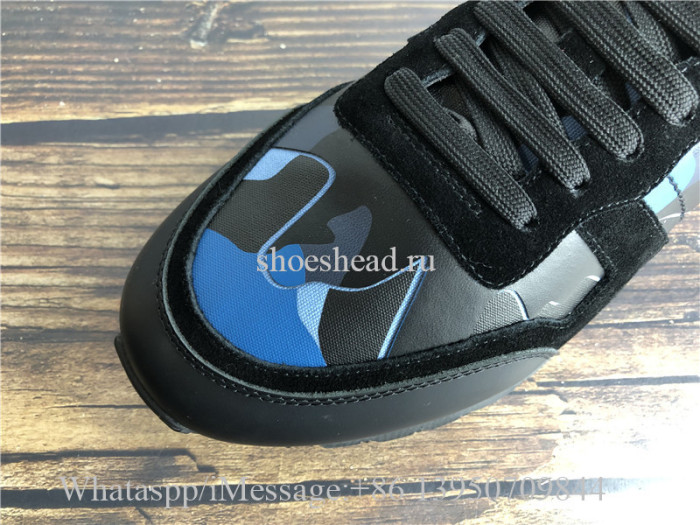 Valentino Camo Runner Shoes Blue Black
