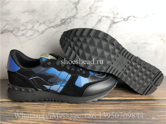 Valentino Camo Runner Shoes Blue Black