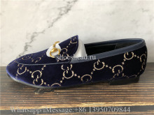 Super Quality Gucci Jordaan GG Velvet Loafer Blue GG Velvet