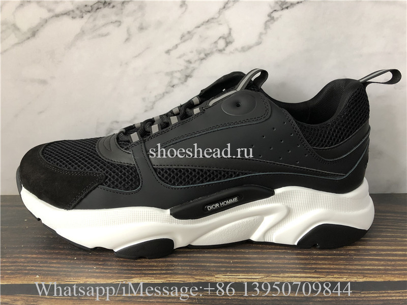Super Quality Dior B22 Sneaker Black Calfskin Technical Knit Black White