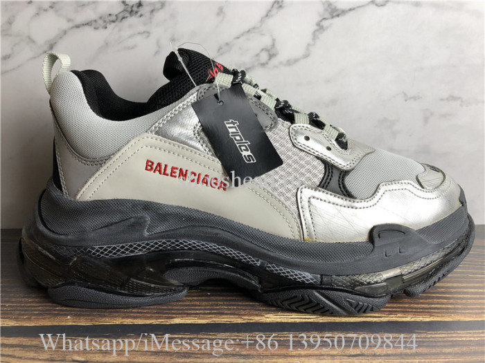 Balenciaga Triple S Clear Sole Trainer Sliver Grey Black