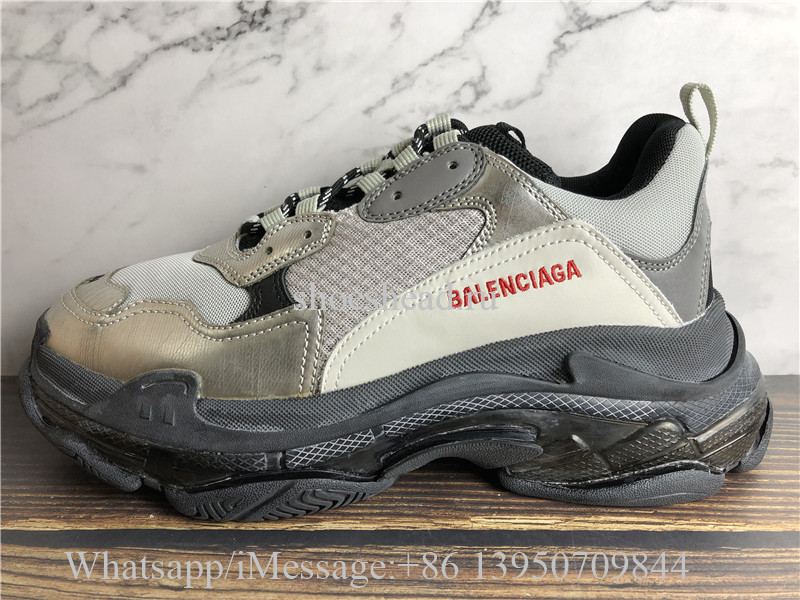 Balenciaga Triple S Clear Sole Trainer Sliver Grey Black