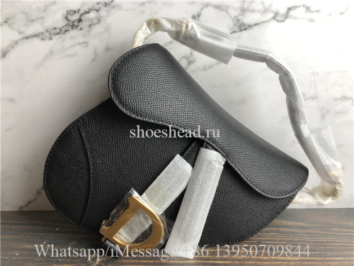 Original Dior Saddle Black Grained Calfskin Bag 19.5cm