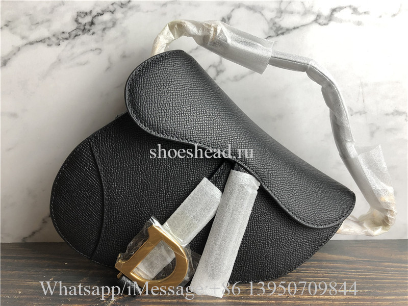 Original Dior Saddle Black Grained Calfskin Bag 19.5cm