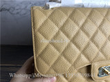 Original Quality Chanel Jumbo Caviar Double Flap Bag Beige 30cm