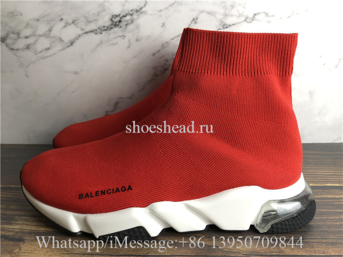Balenciaga Speed Knit High Top Sneakers Rouge Air Bubble