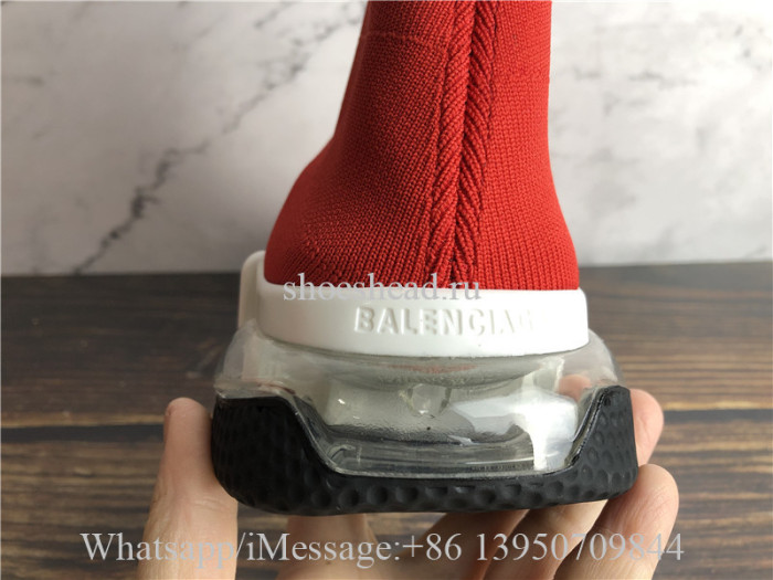 Balenciaga Speed Knit High Top Sneakers Rouge Air Bubble