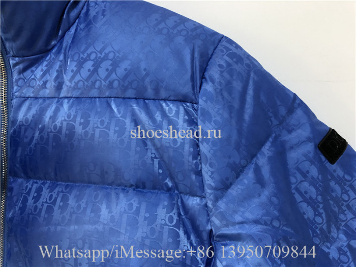 Dior Oblique Puffer Blouson Electric Jacket Baby Blue