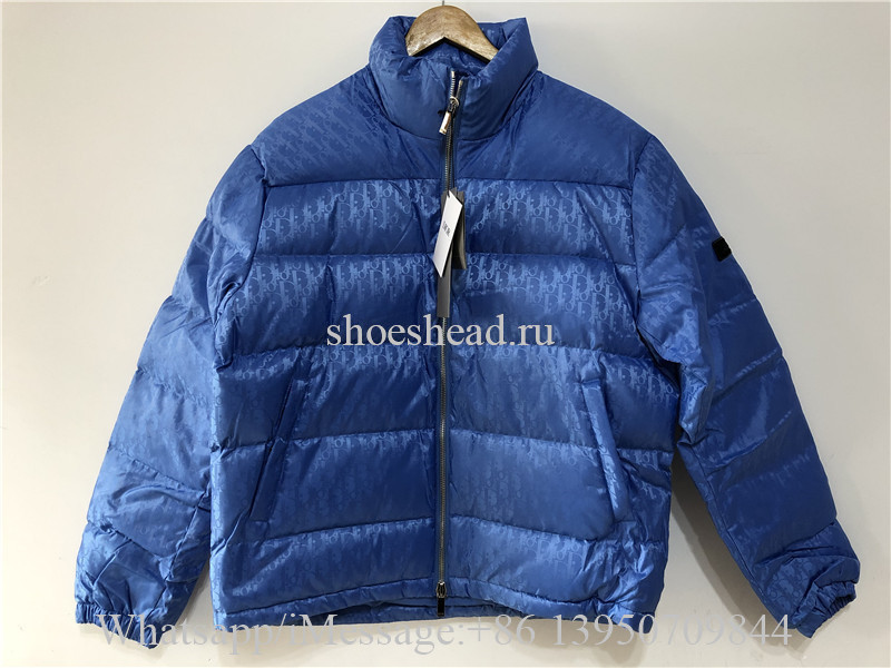 Dior Oblique Puffer Blouson Electric Jacket Baby Blue