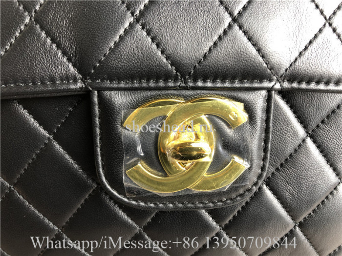 Original Chanel Vintage Classic Double Flap Bag Quilted Lambskin