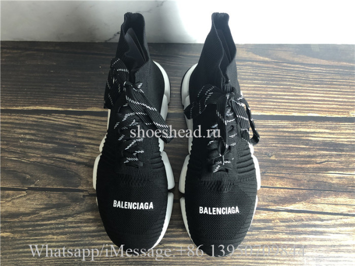 Balenciaga Speed 2.0 Lace Up Sneakers Black White