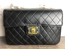 Original Chanel Vintage Classic Double Flap Bag Quilted Lambskin