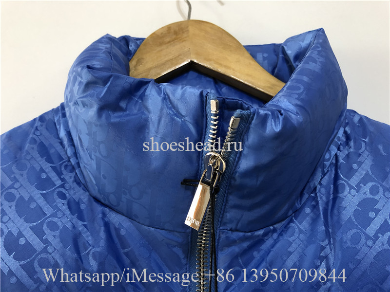 Dior Oblique Puffer Blouson Electric Jacket Baby Blue