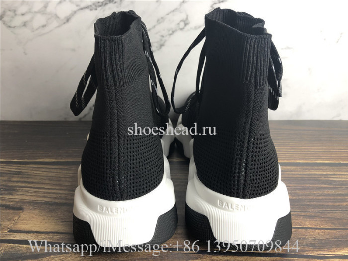 Balenciaga Speed 2.0 Lace Up Sneakers Black White
