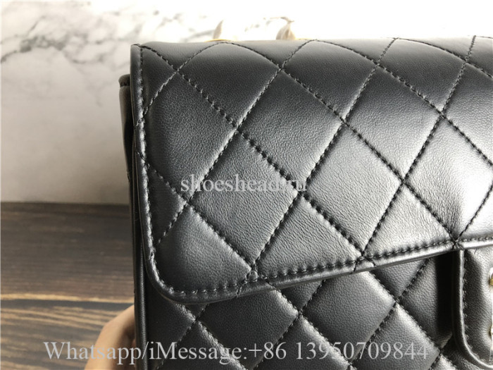 Original Chanel Vintage Classic Double Flap Bag Quilted Lambskin