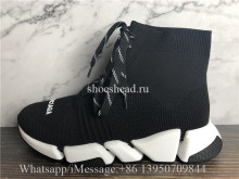 Balenciaga Speed 2.0 Lace Up Sneakers Black White