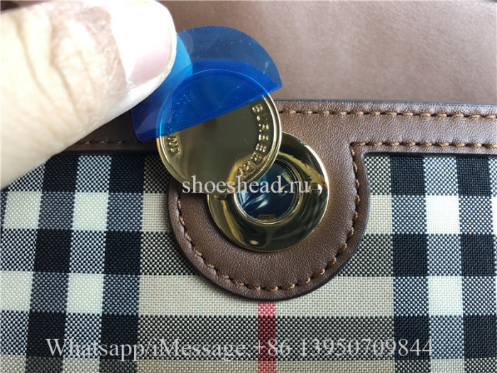 Original Burberry Small Vintage Check Society Top Handle Bag