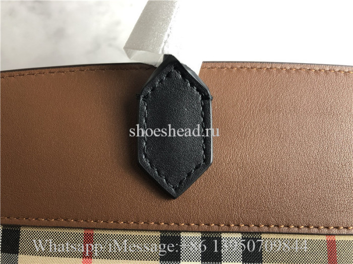 Original Burberry Small Vintage Check Society Top Handle Bag