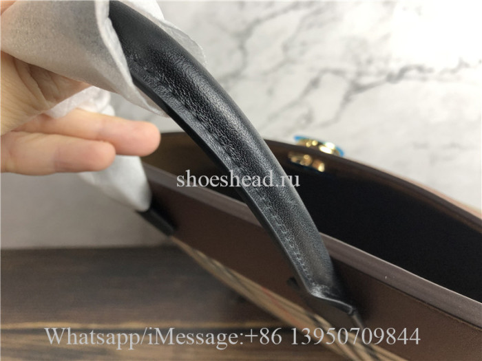 Original Burberry Small Vintage Check Society Top Handle Bag