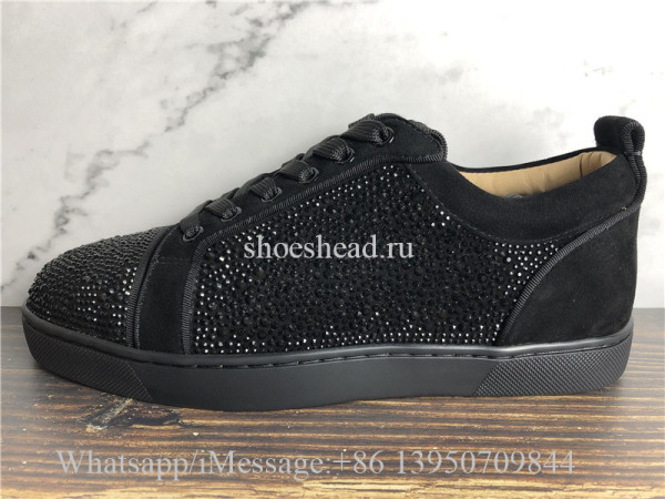 Christian Louboutin Flat Low Top Shoes Black Diamond