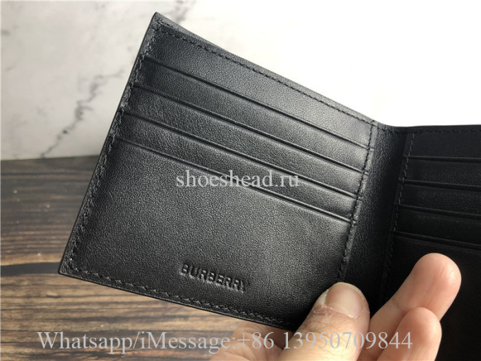 Original Burberry Vintage Check E-Canvas International Bifold Wallet