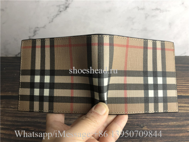 Original Burberry Vintage Check E-Canvas International Bifold Wallet
