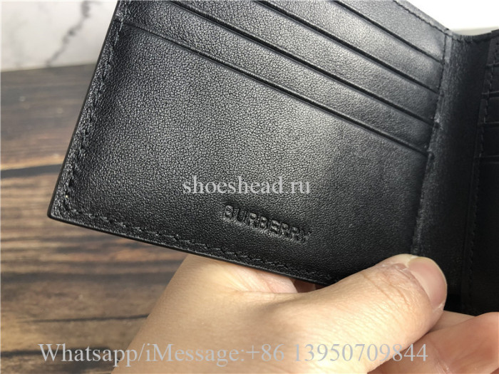 Original Burberry Vintage Check E-Canvas International Bifold Wallet