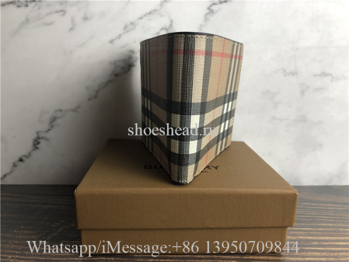 Original Burberry Vintage Check E-Canvas International Bifold Wallet