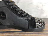 Christian Louboutin Spike Flat High Top Sneaker Grey Wool