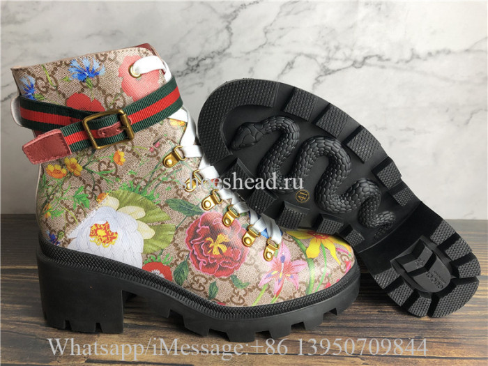 Gucci GG Supreme Flora Ankle Boot