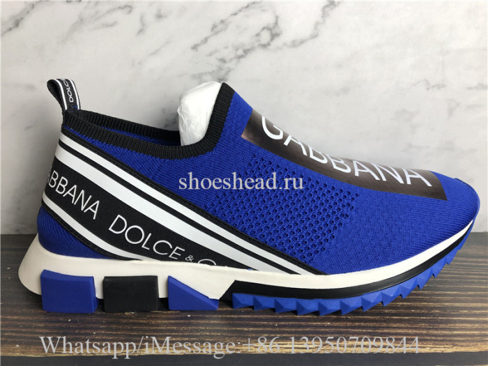 Dolce & Gabbana Blue Stretch Mesh Sorrento Sneakers With Logo