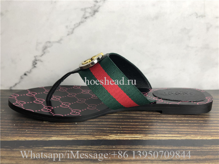 Gucci Kika Web Thong Sandals Flip Flop