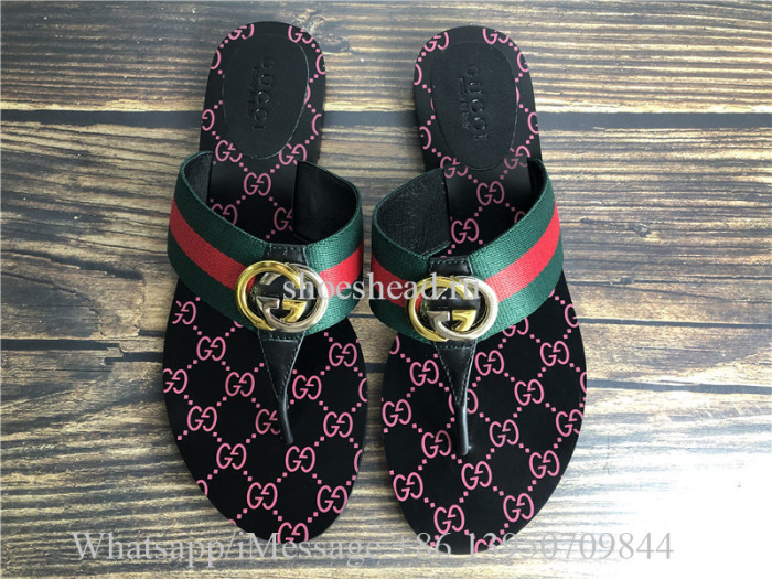 Gucci Kika Web Thong Sandals Flip Flop
