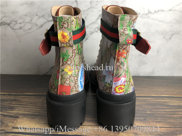 Gucci GG Supreme Flora Ankle Boot