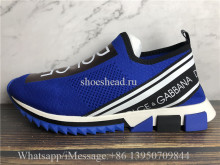 Dolce & Gabbana Blue Stretch Mesh Sorrento Sneakers With Logo