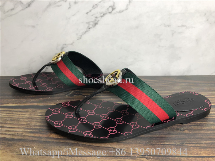 Gucci Kika Web Thong Sandals Flip Flop