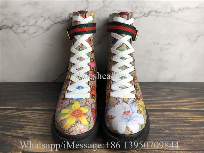 Gucci GG Supreme Flora Ankle Boot