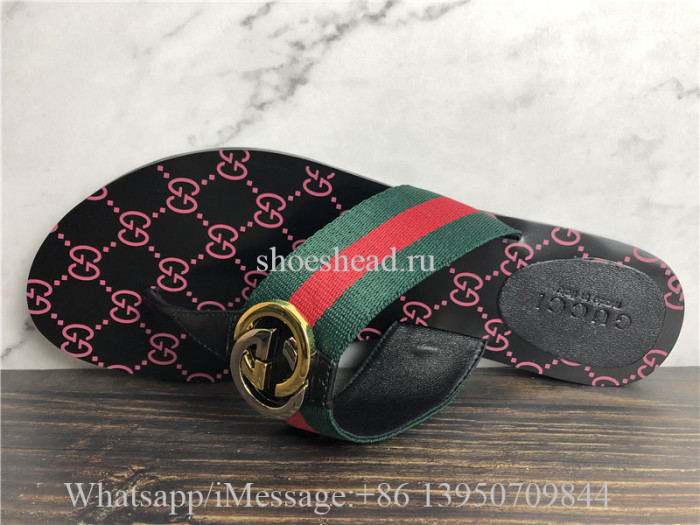 Gucci Kika Web Thong Sandals Flip Flop